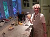 DSCN7199  Le chef beaming in her kitchen kingdom