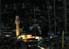 DSCN5803  night lights on the peer (Mosque of Bodrum in distance)