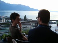 DSC05802  Quentin and Francois relax on the balcony while admiring the view