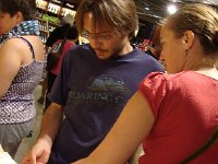 DSC05885  Nikki and Austin admire the cheese display
