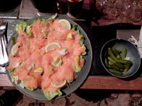 DSCN0957  starting with smoked salmon treats