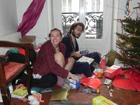 DSCN0804  Nikki and Austin in their corner, surrounded by booty