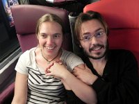 DSCN0937  Nikki and Austin in their seats on the train home