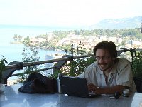 DSC05688  Austin&#39;s testing out the balcony as a work place
