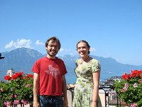 DSC05691  Austin and Nikki on the bridge over the Baye de Montreux