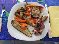 DSCN7629  beautful plate! (assorted meats and roasted vegetables)