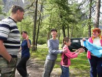 DSCN8097  Oleg, Galia, Marina, budding gymnast, and Elena Timoshok