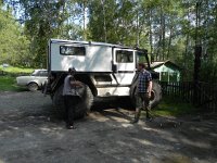 DSCN8247  Here was our first glance of the Super Mobile, a Russian knockoff of the M-B Unimog