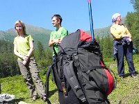 DSCN8488  the slight fellow in the middle will carry this pack which probably weighs 60 -70 pounds!