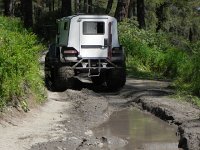DSCN8492  here he has regained the main road after almost wedging the vehicle against a tree