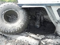 DSCN8504  of a crack in the suspension. At the next mudhole, the left rear wheel snapped right off!