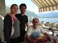 DSCN7600  Back in Montreux, dinner on the balcony with B&#38;N