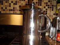 DSC06345  Being a fan of espresso and finding the Morrison household a little under served when I was in D.C. (and I scoured the city but failed to find any I could purchase) last time I visited, I equipped their beautiful kitchen with this very attractive Moka pot brought over from Montreux.