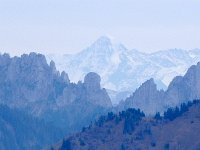 DSCN9900  The Eiger and Mönch behind the crenellations of Wandflue