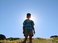 IMG 4989-2  Sarah against the sun as we go around the ridge