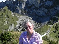DSCN9679  Christine getting a little shut-eye in front of the Rochers de Naye