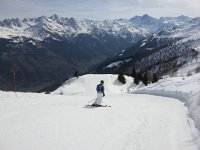 20140401 110437  Another trail at Le Bruson, looking east toward Mont Blanc de Cheilon (far right)