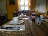 DSCN1987  14 August - breakfast before going to Bayeux