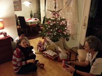 20141224 210700  We attack our presents after dinner