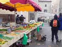 DSCN2839  December 27 - our plans to explore the back country were aborted in the face of snowfall that in the end spread chaos all over the French Alps. Here, a market in Saint-Cézaire sur Siagne