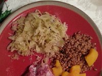 20141206 190457  The homemade sauerkraut for the first time.