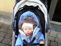 20141231 101934  Then out on the town in her sleeping bag suit