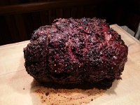 20141218 184840  Hunk of roast beef, much of which went home with Frank and Connie