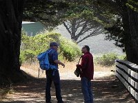 DSCN1609  Rolf and Mark on the path down to the beach.