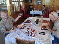 20140709 085439  Mark and Rolf enjoying their equally huge breakfasts