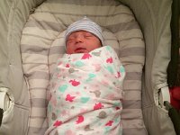 IMG 0223  The 19th is first day in her home, testing out the bassinet