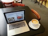 20140730 082231  The next morning at White Mountain Cafe in Gorham NH