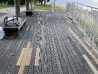 20140621 072334  21 June - awaiting my ride at the rest stop: repairs have been made