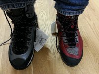 20140625 115130  June 25 - trying on boots at Bächli in Lausanne