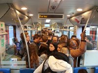 20140314 080235  Still, I must go to work: S1 train packed with kids getting off at the Gymnase in Burier