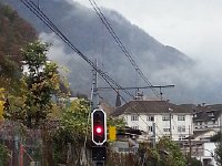 20141106 082101  The train signal cuts through the gray day