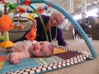 DSCN2760  Grandma squeezes in a little more playtime with Val