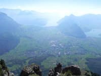 DSCN4560  Looking over the other side: Lake Lucerne and the town of Schwyz
