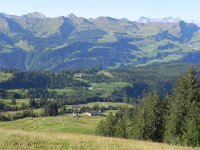 DSCN4591  Looking south across the Muotatal to another well-known ridge hike above Stoos (at the far right)