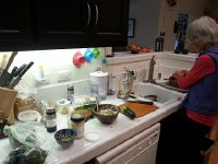 20151212 120421  Gail preparing her dish for the holiday party