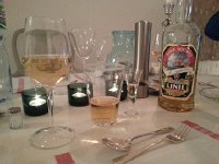 20150214 180059  Dinner was washed down with strong drink,