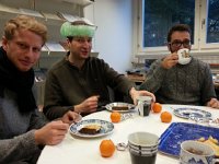 20150108 104847  8 Jan- Christoph is King with the bubble wrap crown!