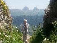 20150704 145643  Christine and les Tours above Leysins