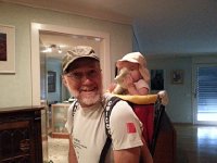 20150714 135119  After lunch we decide to try out the Greg accessory: a granddaughter back pack. After Brigitte could hold up her head, she spent the better part of 4 months in one very similar!