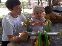 20150714 151556  Swiss playgrounds are different than what Val&#39;s seen before. At this point we had not discovered that they all have the same equipment.