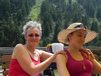 DSCN4191  Brigitte gets a shoulder rub from Christine.