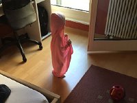 IMG 1829  Val loves to walk around with a towel over her head like a cape.