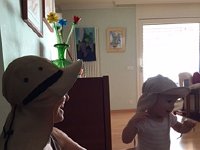 IMG 1846  Titine&#39;s sun hat matches Vals!