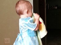 20150717 153135  Witih the help of blankie we decide to try on the blue fairy dress.