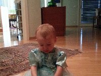 20150717 154721  Inspecting the fairy dress skirt with the blackbird bag.