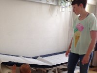 IMG 1633  On Friday July 17 (her birthday) Val visits the Hopital Samaritain in Vevey. Check out this piece of furniture!